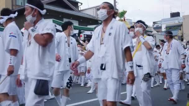 Gion Festival Parade Streets Kyoto First Event Years — Stock video