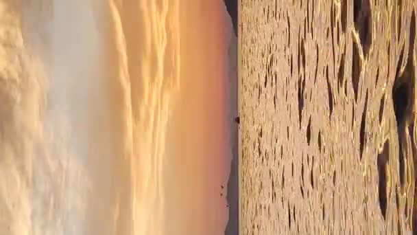 Beautiful Golden Sunset Adriatic Sea Dubrovnik Croatia — Stockvideo