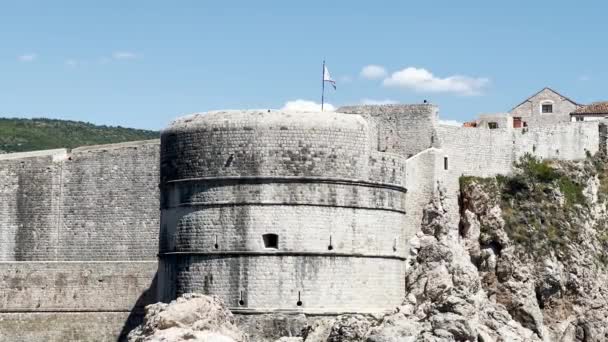 Famous Dubrovnik Old Town City Walls Croatia — Stock video