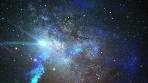 Clouds Nebulae Bright Little Stars Moving Dark Space — Stock videók