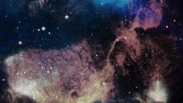 Nebula Clouds Move Star Studded Space — Stock Video