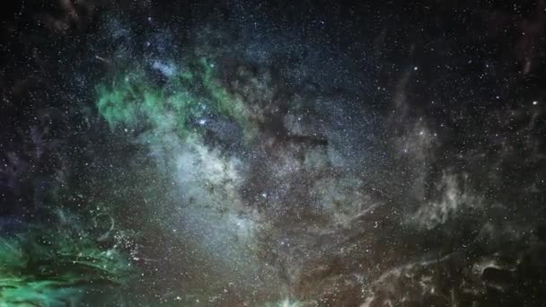 Colored Nebula Clouds Moving Dark Space — Video