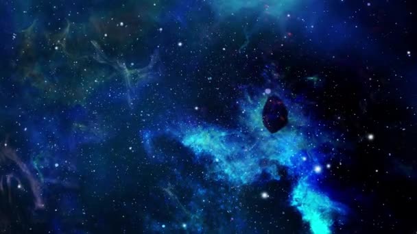 Nuvens Nebulosas Coloridas Espaço Escuro — Vídeo de Stock