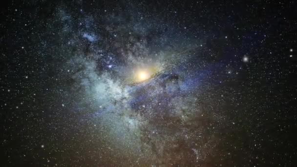 Галактика Яскравою Енергією Плаває Просторі — стокове відео