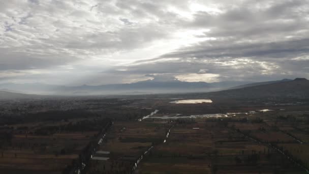 Agricultural Farmland Grids Canals Xochimilco Mexico Aerial — Video