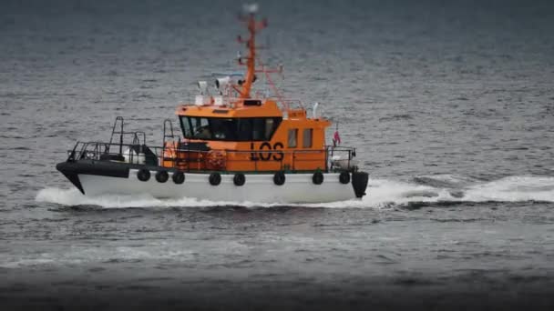 Powerful Motorboat Sailing Sea Kristiansand Norway — Stock videók