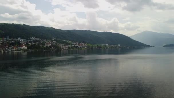 Rising Flight Lake Zug Switzerland — Stockvideo