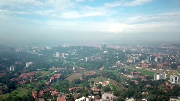 Aerial Drone Cityscape Kampala Capital City Uganda Africa — Stockvideo