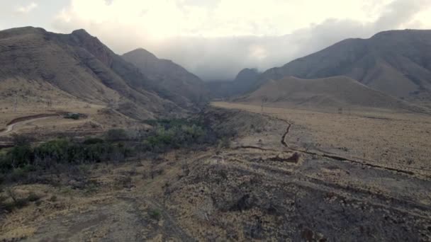 Drone Shot Revealing Stunning Nature Land Hawaiian Islands Small Fertile — Stok video