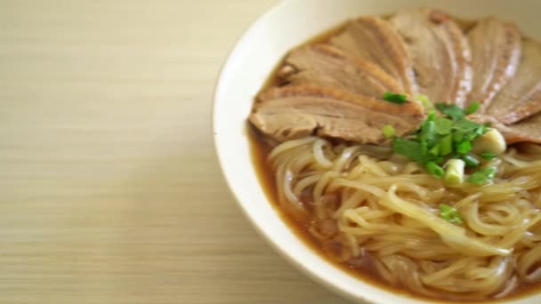 Makaron Duszone Kaczka Zupa Azjatycki Styl Żywności — Wideo stockowe
