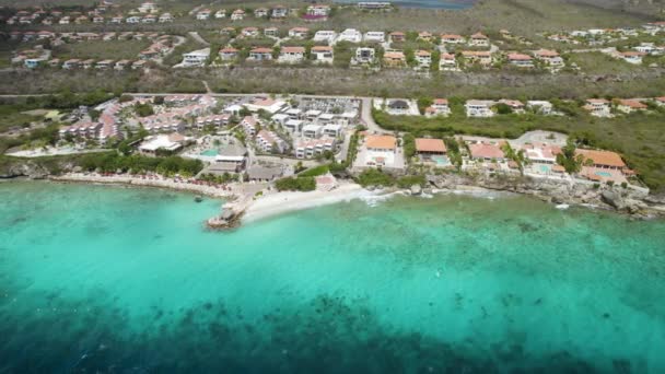 Aerial Establishing Shot Vacation Houses Area Curacao — Video Stock