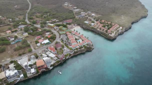 Aerial Orbit Playa Lagun Curacao — Video Stock