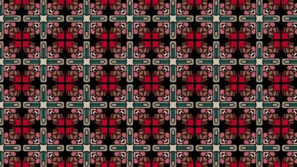 Indigenous Ethnic Tile Pattern Design Backdrop Sliding Seamless Abstract Black — Stockvideo