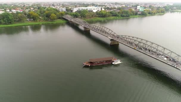 Trang Tien Bridge Hue Αρχαία Πρωτεύουσα Βιετνάμ — Αρχείο Βίντεο