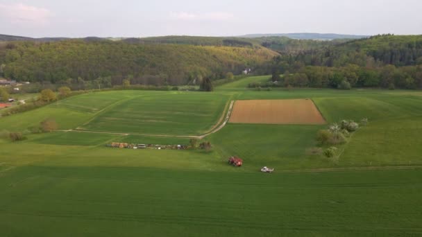 Drone Footage Vast Meadows Valleys Wetzlar Hesse Region Germany — ストック動画