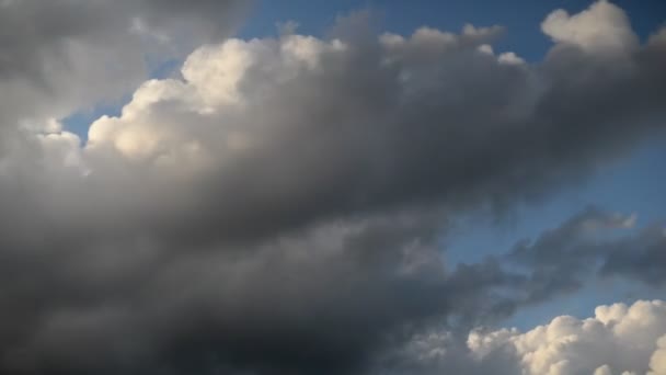 Time Lapse Dark Stormy Clouds Passing Blue Sky — Wideo stockowe