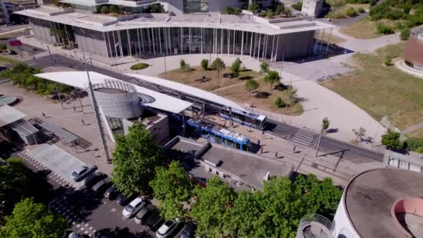 Parking Lot Office Montpellier South France Drone Shot — 图库视频影像