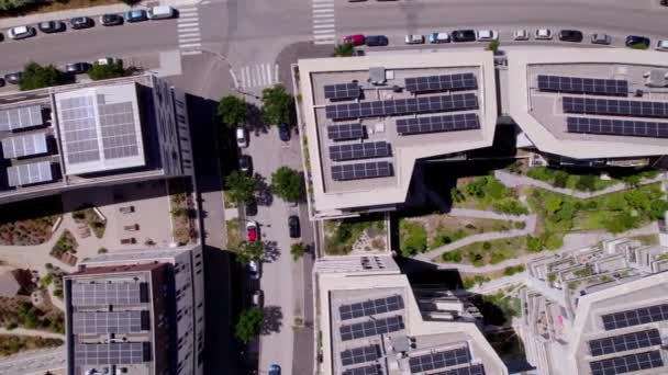 Rooftops Sun Panels Montpellier France — Stok video