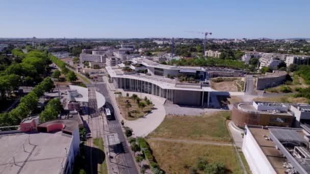 Arquitetura Edifício Moderno Sul França Drone Shot — Vídeo de Stock