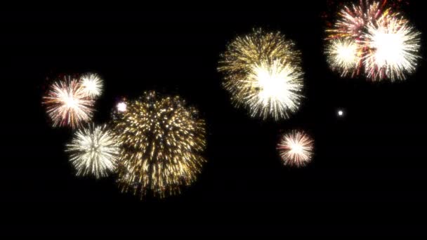 Colorful Fireworks Display Background New Year Celebration Christmas 4Th July — Vídeos de Stock