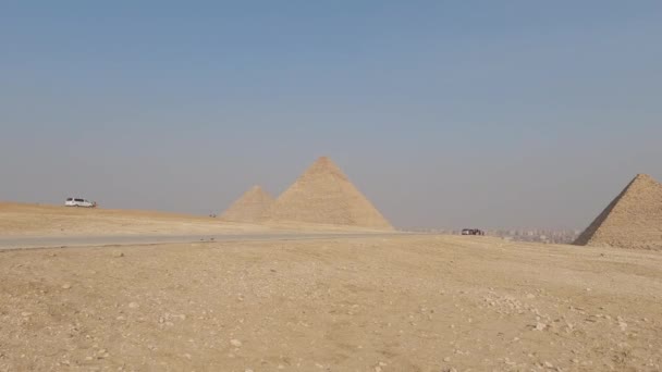 Пирамидный Комплекс Гиза Египте Вечером — стоковое видео