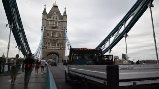 Side Viewpoint Tower Bridge Looking North London United Kingdom — Stock videók