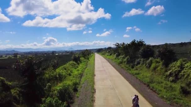 Motorcycle Long Road Plantation — Stock video