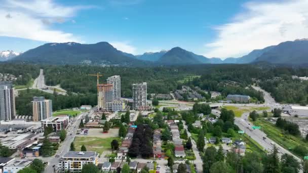 Panoramic View Lynnmour Settlements Townhouses Condominiums North Vancouver British Columbia — Vídeo de Stock