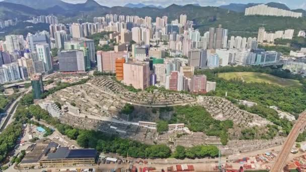 Tsuen Wan Chinese Permanent Cemetery Hong Kong — Stockvideo