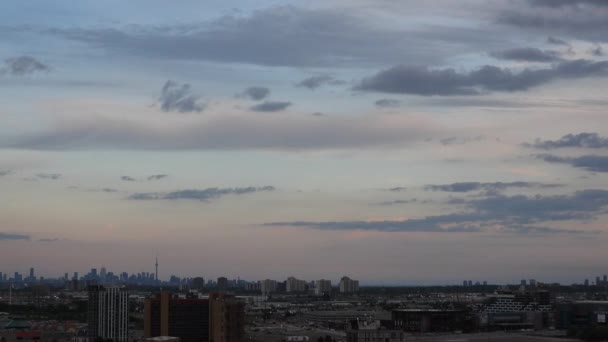 Toronto Sky Weather Timelapse Clouds Changing Day Skyline City Daylight — ストック動画