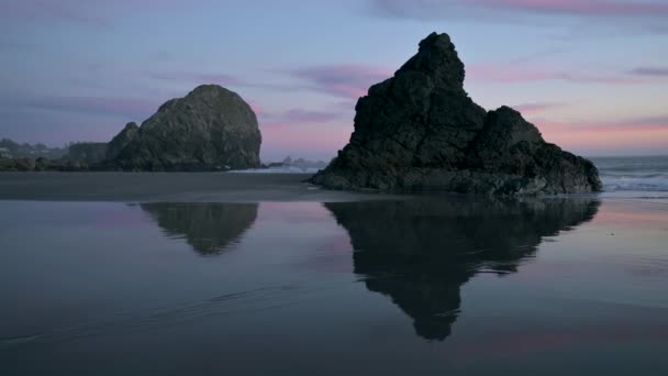 Peaceful Tranquil Evening Harris Beach Brookings Oregon — Video Stock