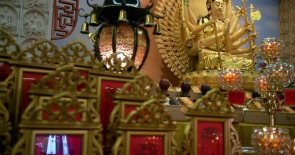 Golden Buddha Guang Shan Chung Tian Temple Brisbane Australia Panning — ストック動画