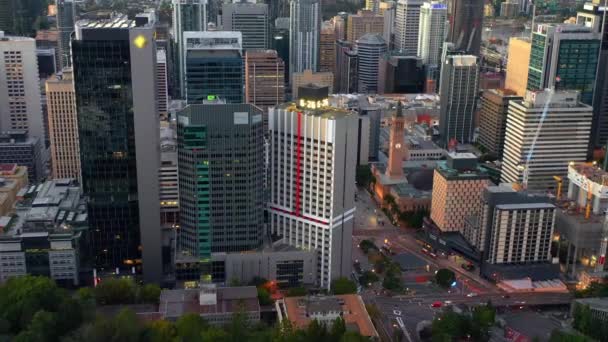 King George Square Park City Hall Clock Tower Brisbane Cbd — Vídeo de Stock