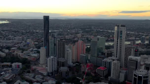 Brisbane Cbd Neighbourhood Roma Street Daylight Queensland Australia Aerial Drone — Vídeos de Stock