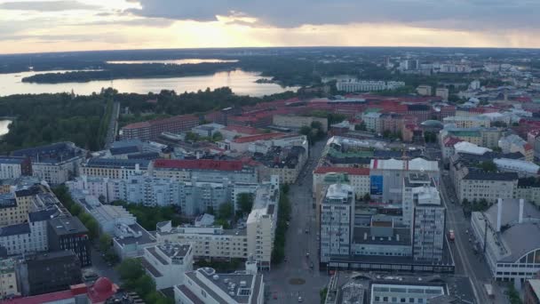 Обрії Вистрілив Центр Міста Хелсінкі Прірвою Фінленду — стокове відео