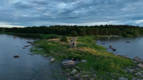 Camera Approaches Building Border Guard Post Soviet Occupation Estonia Now — Stockvideo