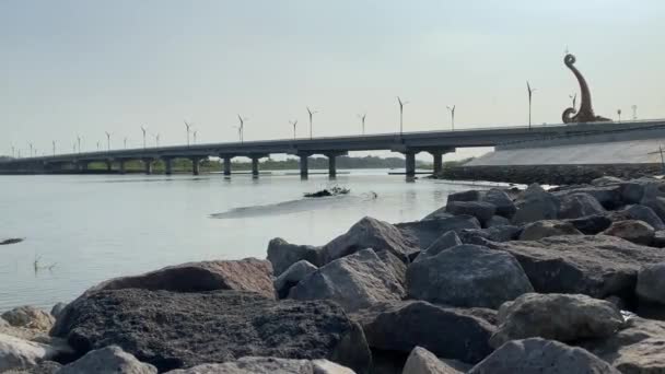 New Bridge Kretek Bridge Has Keris Icon Southern Causeway Yogyakarta — Αρχείο Βίντεο