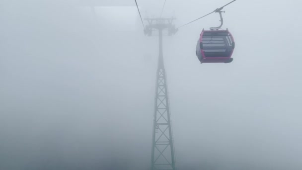 Eerily Foggy View Out Cablecar Hills Vietnam — Stockvideo