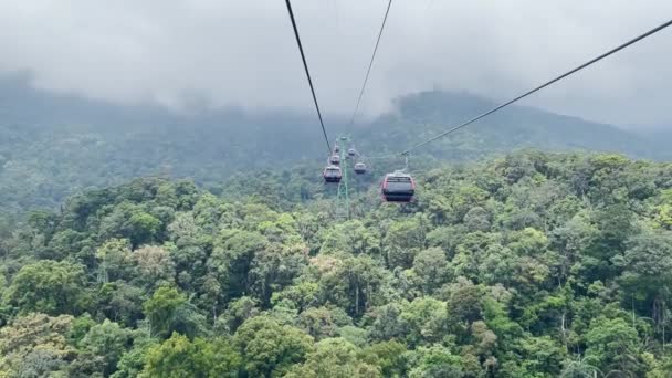 View Out Cablecar Forest Hills Vietnam — ストック動画