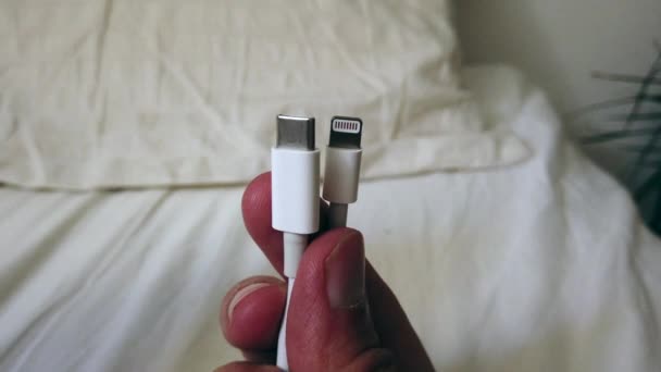 Usb Iphone Charger Android Ios Cables Video Iphone Release — Stock video