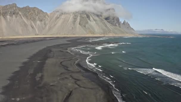 Foto Aerea Della Montagna Vestrahorn — Video Stock