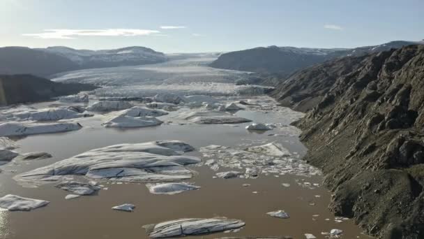 Drone Shot Fjallsrln Iceberg Lagoon — Video Stock