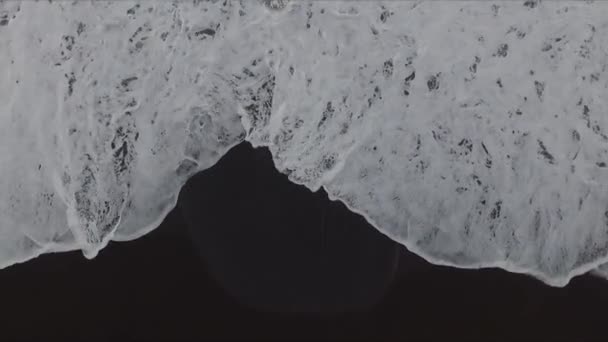 Aerial Shot Beach Shoreline Volcanic Island Tenerife Canary Island Black — Stock video