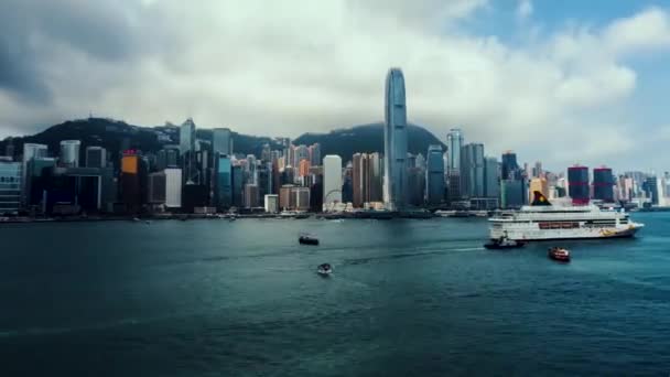 Timelapse Hong Kong Island Victoria Harbor — Stockvideo
