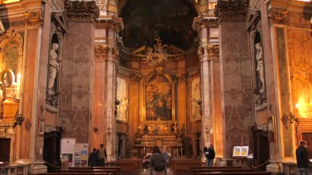 Tilt Interior Nave San Camillo Lellis Church Rome Italy — Stock Video