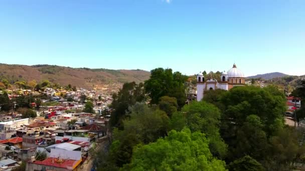 San Cristobal Las Casas Mexico Chiapas Church Drone Shot Mexico — Vídeos de Stock