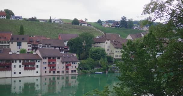Scenic View Old European Town Border Balvaria Germany Switzerland Alongside — Vídeos de Stock
