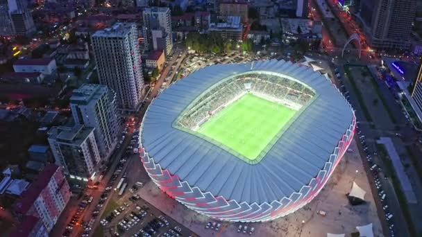 Drone Flyby Stadium Arena Rugby Match — Video Stock