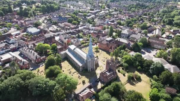 Mary Church Hadleigh Town Suffolk Drone Aerial View — Vídeo de Stock
