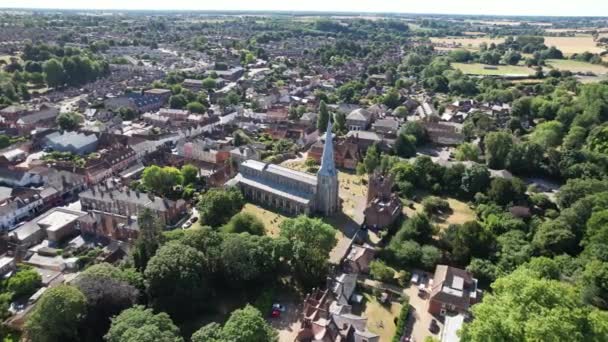 Hadleigh Town Centre Suffolk Drone Aerial View — ストック動画